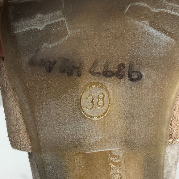 Janet Sport Women's Size 38 Brown Open Toe Studded Back Zip High Heel Sandals - Picture 12 of 13